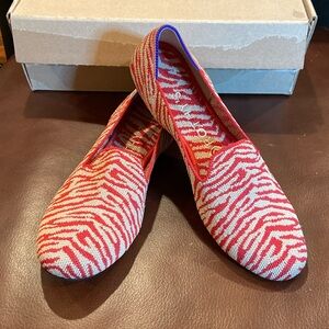 Rothy’s The Loafer, tan & red animal print, 7.5